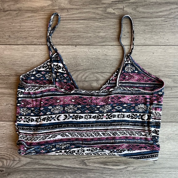 LA Hearts Women’s Geometric Abstract Print Spaghetti Strap Crop Top Size Small - Picture 2 of 9